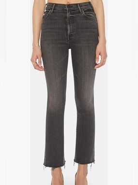 MOTHER Denim The Hustler Ankle Fray size 28 Black Wash